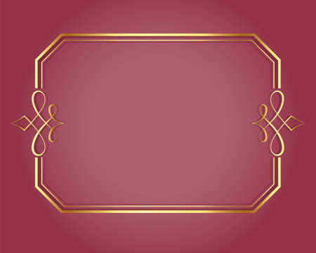 calligraphic golden frame luxury backgroundのイラスト素材