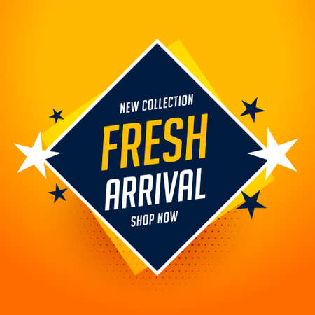 shopping banner for fresh new arrival productsのイラスト素材