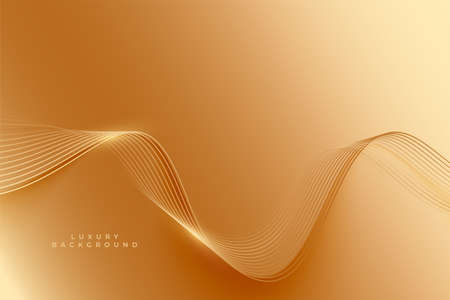 golden background with wavy lines patternのイラスト素材