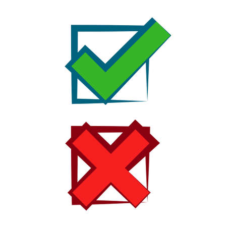approved and denied symbols designのイラスト素材