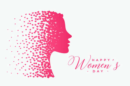 womens day card made with hearts particles