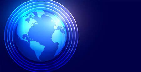 blue planet earth technology style backgroundのイラスト素材