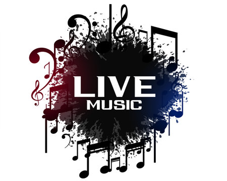 live music background with sound notesのイラスト素材