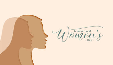 paper style womens day greeting card designのイラスト素材
