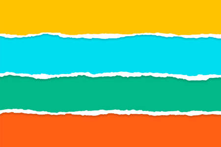 colorful torn ripped paper sheetsのイラスト素材