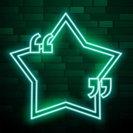 green star neon frame with quotation markのイラスト素材