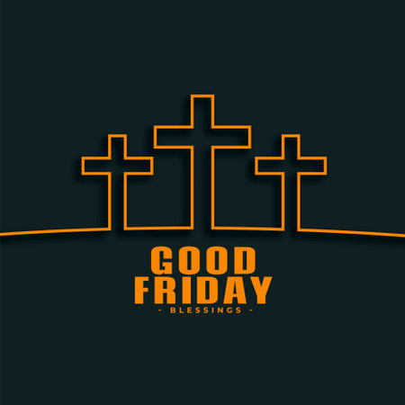 line style good friday event card designのイラスト素材