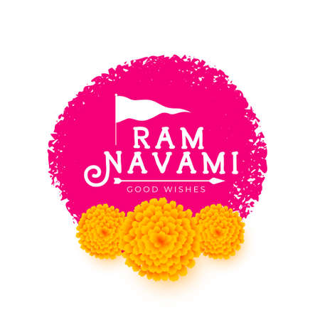 ram navami flower card beautiful greetingのイラスト素材