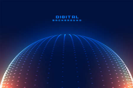 technology 3d sphere with particle dotsのイラスト素材