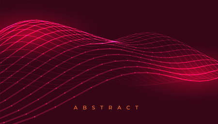 maroon red background with 3d wave lines