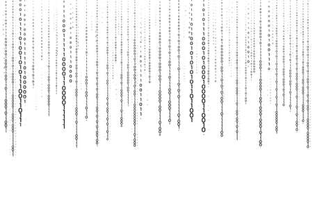 digital falling binary code numbers on white background