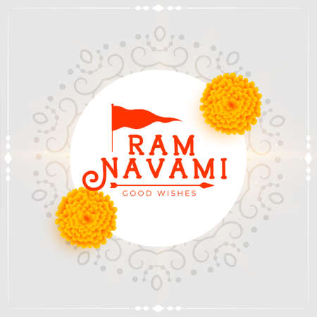 ram navami flower greeting holy festivalのイラスト素材