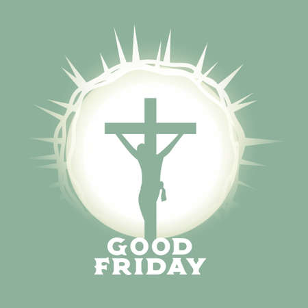 good friday poster with jesus crucifixion and crown of thornsのイラスト素材