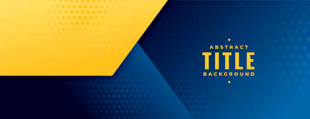geometric halftone banner in yellow and blue colorsのイラスト素材