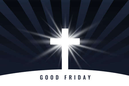 good friday cross with divine light glowのイラスト素材