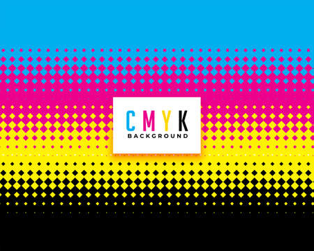 cmyk colors halftone style backgroundのイラスト素材