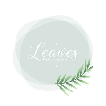 elegant leaves background with frameのイラスト素材