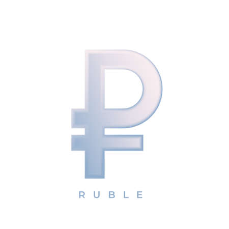 ruble symbol in soft color shadesのイラスト素材