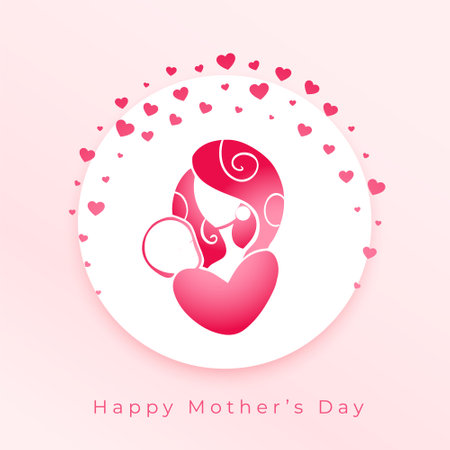 mother's day greeting with hearts frameのイラスト素材