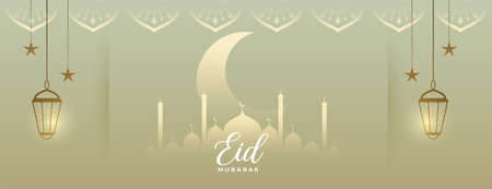 religious eid mubarak islamic banner design