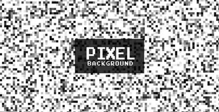 broadcasting no signal pixel black and white backgroundのイラスト素材