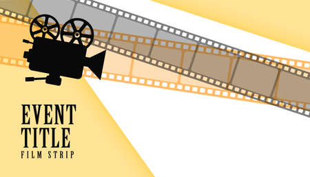cinema movie projector with film strip background