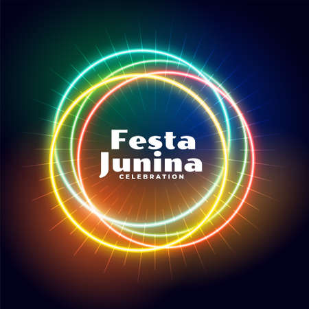 neon style brazil festa junina backgroundのイラスト素材
