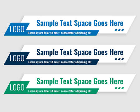 lower third banner template in three colorsのイラスト素材