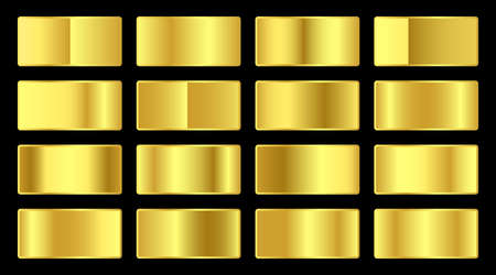 premium yellow golden gredients set in different reflectionsのイラスト素材