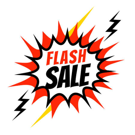 flash sale banner template in comic styleのイラスト素材