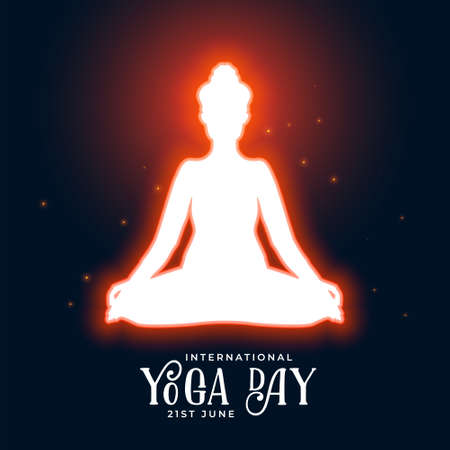 yoga day peace meditation glowing energy backgroundのイラスト素材