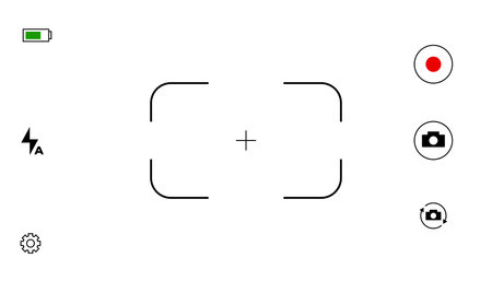 display camera lens viewfinder frame templateのイラスト素材
