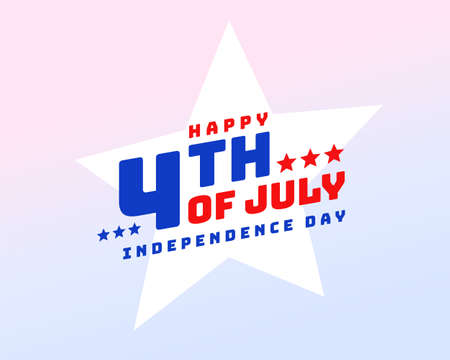 happy 4th of july in isolated style on star background