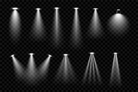 big set of transparent spot focus lights effectのイラスト素材