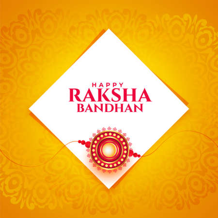 traditional raksha bandhan greeting card template with rakhi designのイラスト素材