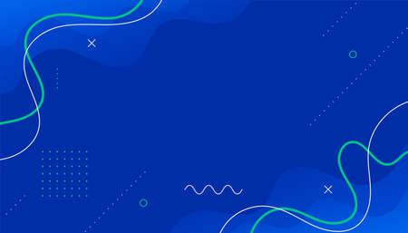 fluid style blue memphis background with curvy line shapes