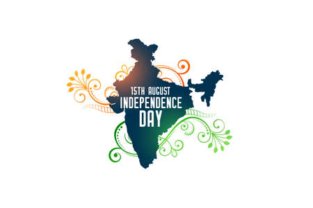 15th august indian independence day banner with map of indiaのイラスト素材