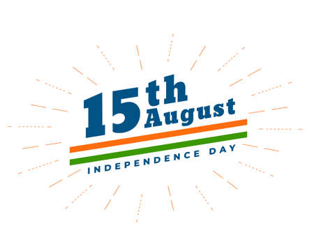 flat 15th august india independence day card designのイラスト素材