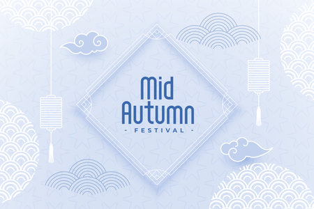 elegant mid autumn festival decorative banner designのイラスト素材
