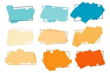 hand painted abstract grunge frame texture bannersのイラスト素材