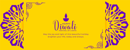 decorative happy diwali wishes card banner in indian styleのイラスト素材