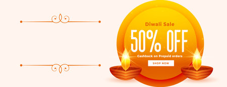 happy diwali offers banner with discount details and text spaceのイラスト素材