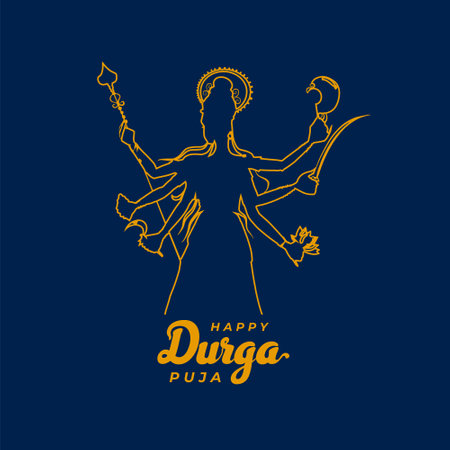 shubh navratri festival durga pooja event card with maa durga designのイラスト素材