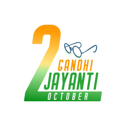 happy 2nd october gandhi jayanti wishes card bannerのイラスト素材