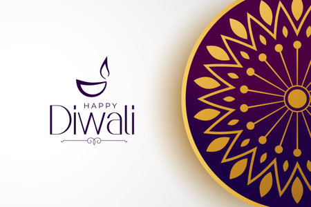 diwali banner with premium mandala design for hindu festivalのイラスト素材