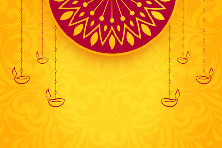 Happy diwali wishes card with lantern in modern styleのイラスト素材