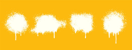 white ink splashes textures background in collection vectorのイラスト素材