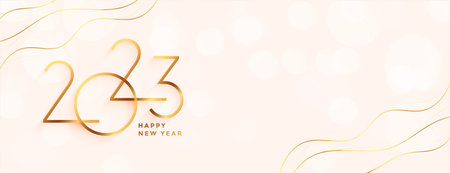 elegant 2023 golden text for new year invitation banner vector