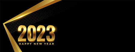 3d style 2023 golden text for new year wishes card vectorのイラスト素材