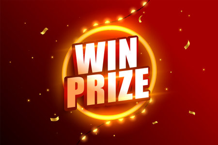 promotional win prize banner with light effect vectorのイラスト素材